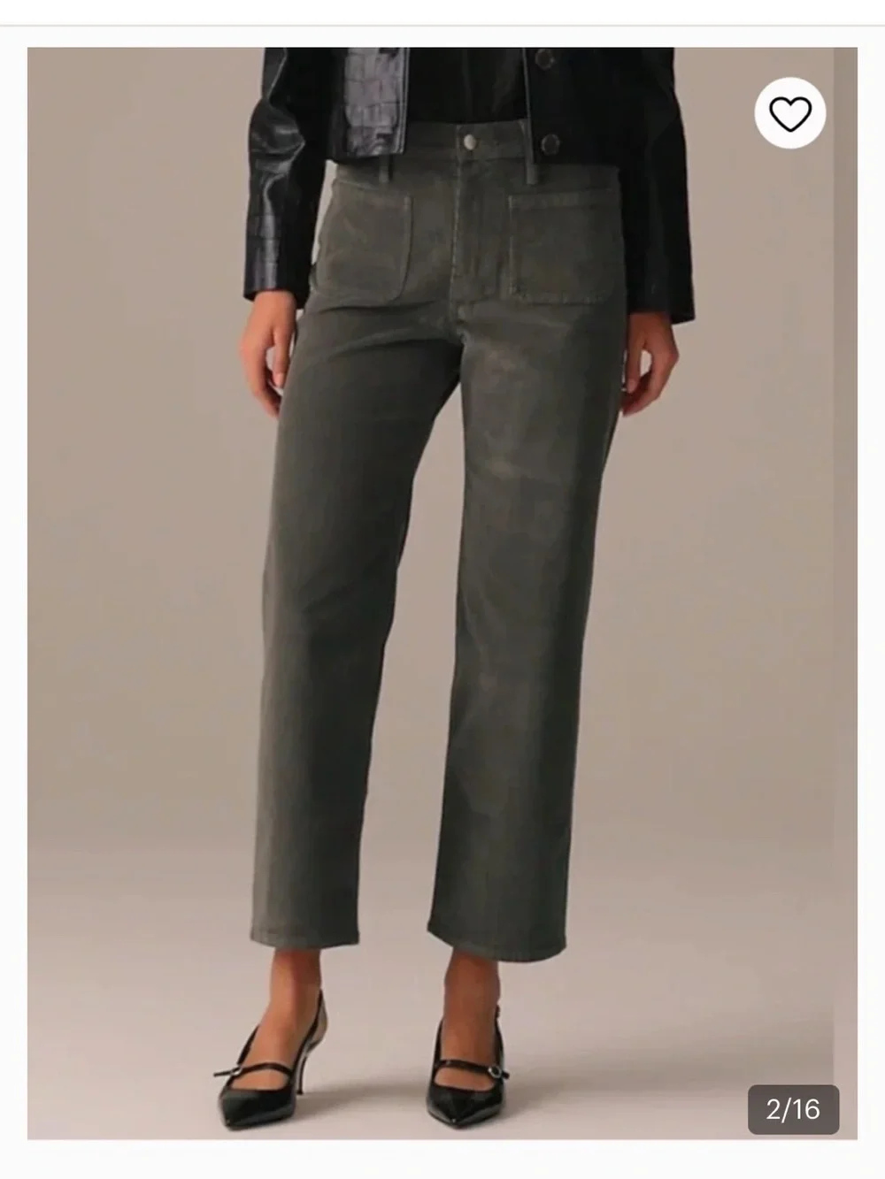 J. Crew Sailer Slime- Wide Leg Corduroy Charcoal pants size 30